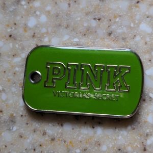 Pink Victoria's secret green metal tag